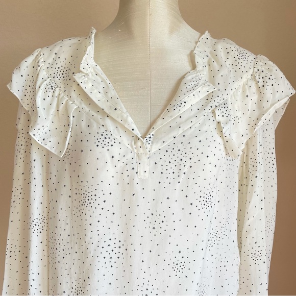 Maje Lacky Ruffle Star Printed Cupro Blouse Size 3 / Large NWT - Picture 8 of 16